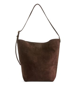 Suede Tote Bag - Dark Brown - Arket Gb