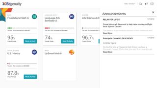 Edgenuity LMS example dashboard