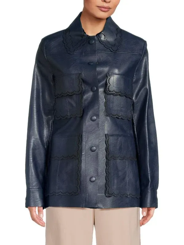 Stella McCartney, Laila Scalloped Faux Leather Jacket