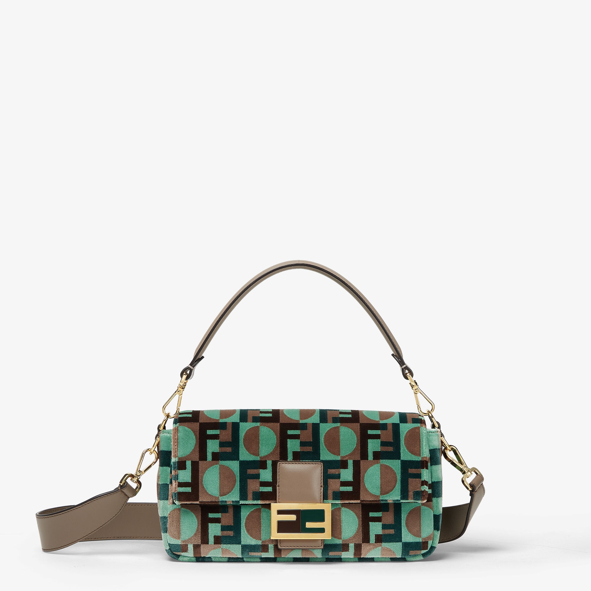 Baguette&amp;reg; Multicolour Fendi Dots Tapestry-Effect Fabric Bag