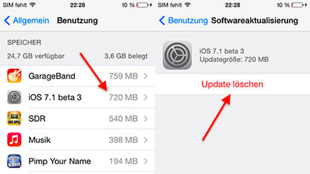 &quot;iOS 7.1 may allow iPhone users to delate space-hogging installation files