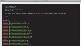 This is the CSS loader stub file, which loads in the rest of the site’s CSS documents