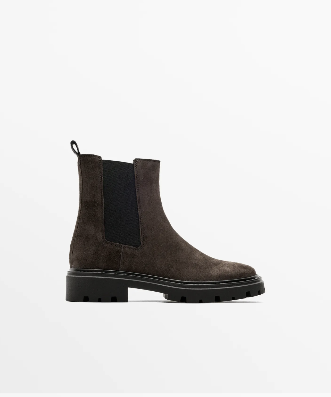 Massimo Dutti, Flat Chelsea Boots With Track Sole