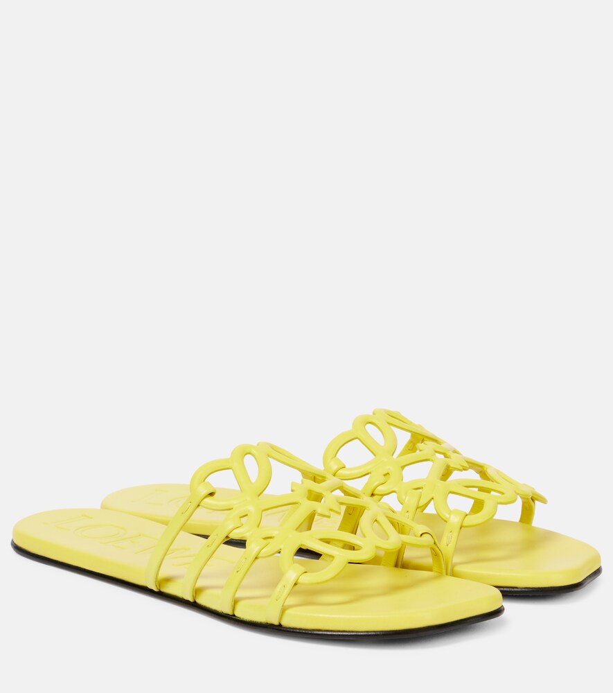 Paulas Ibiza Petal Anagram Leather Slides