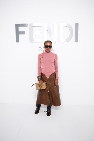 MV Tiangue attends the Fendi show