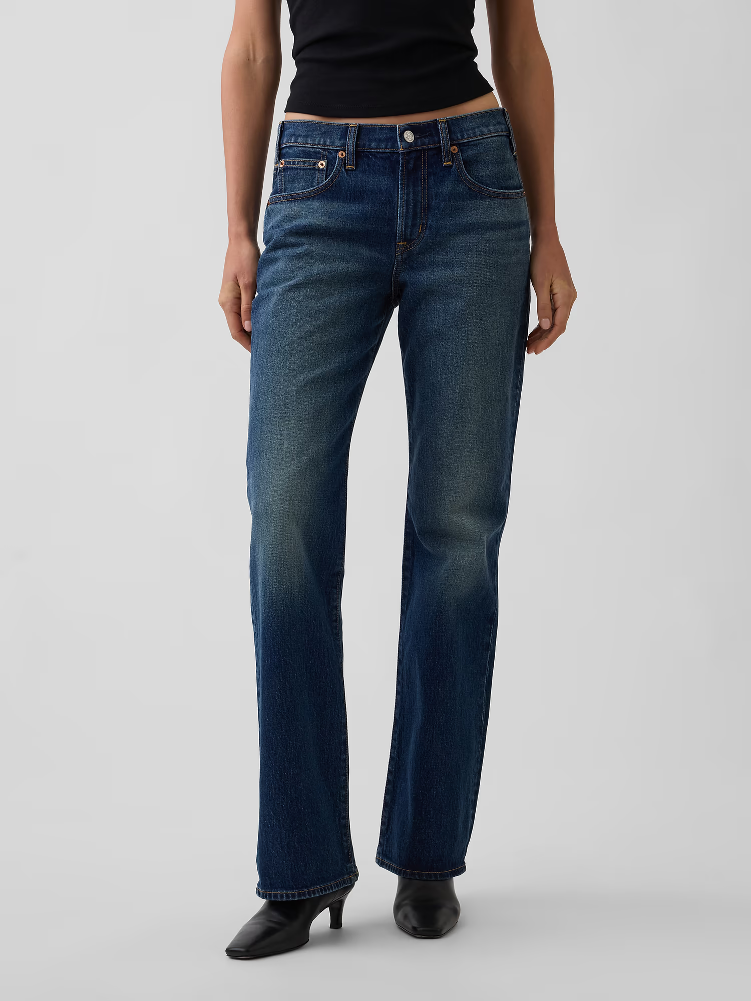 Gap, Mid Rise Relaxed Flare Jeans
