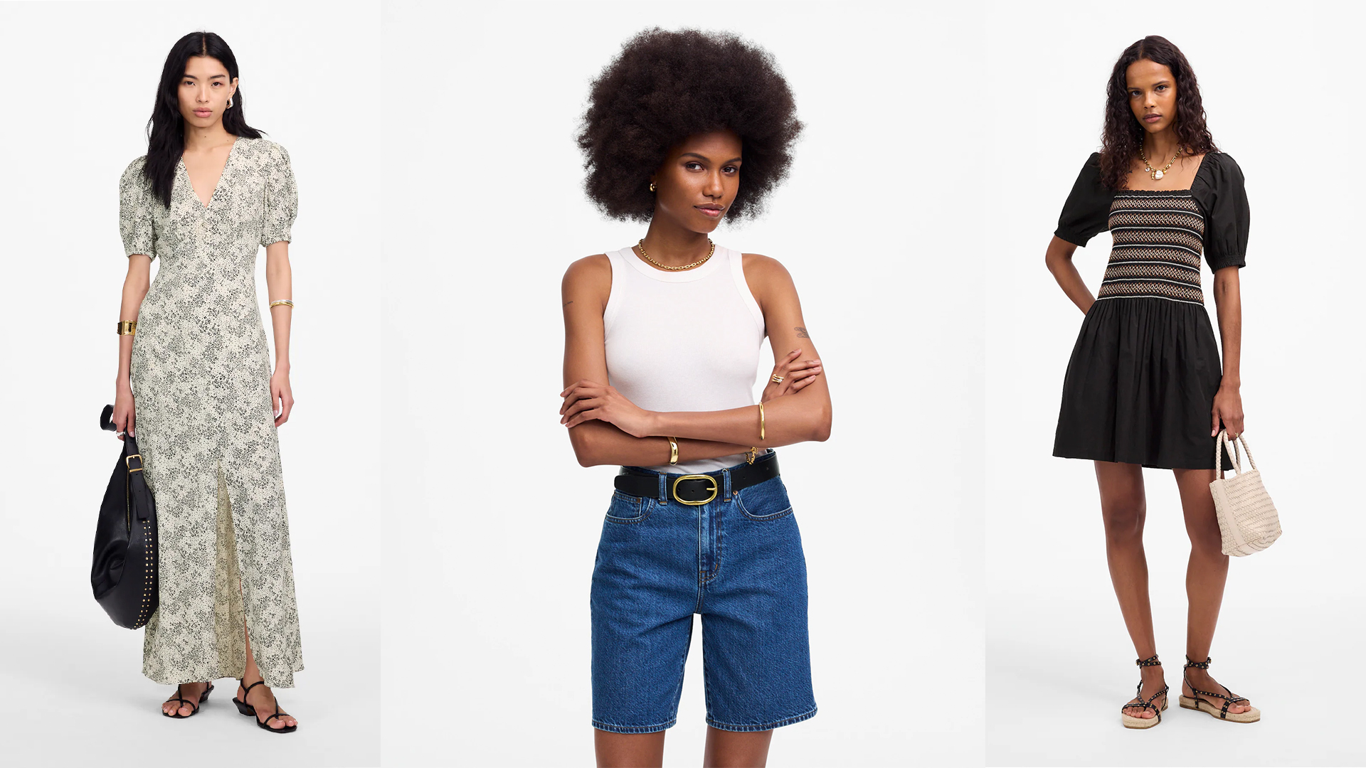models wear madewell clothing