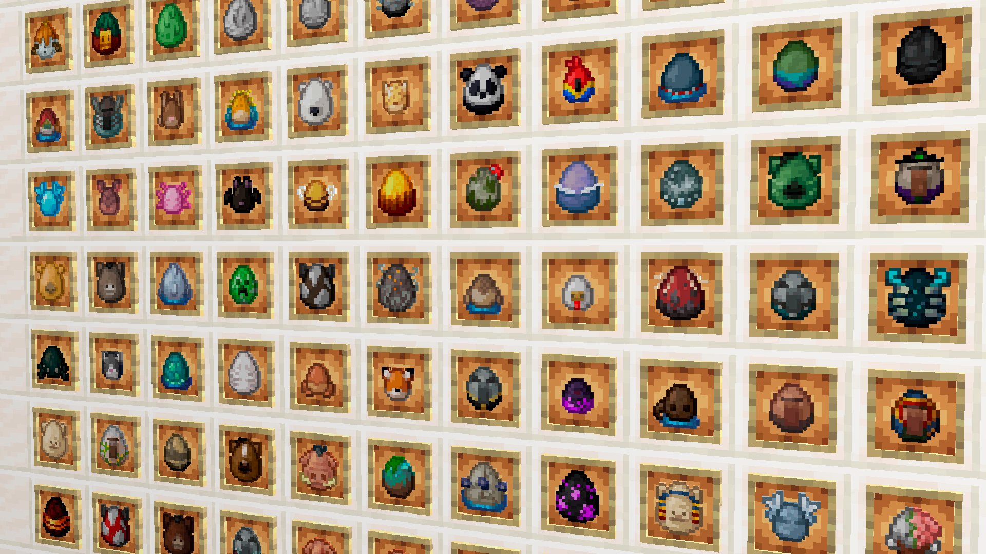 Screenshot of Minecraft's new spawn eggs.