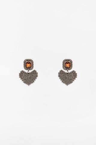 Rhinestone Heart Earrings