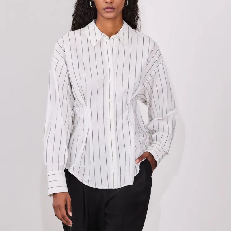 Next , Stripe Cinched Waist Fitted Shirt