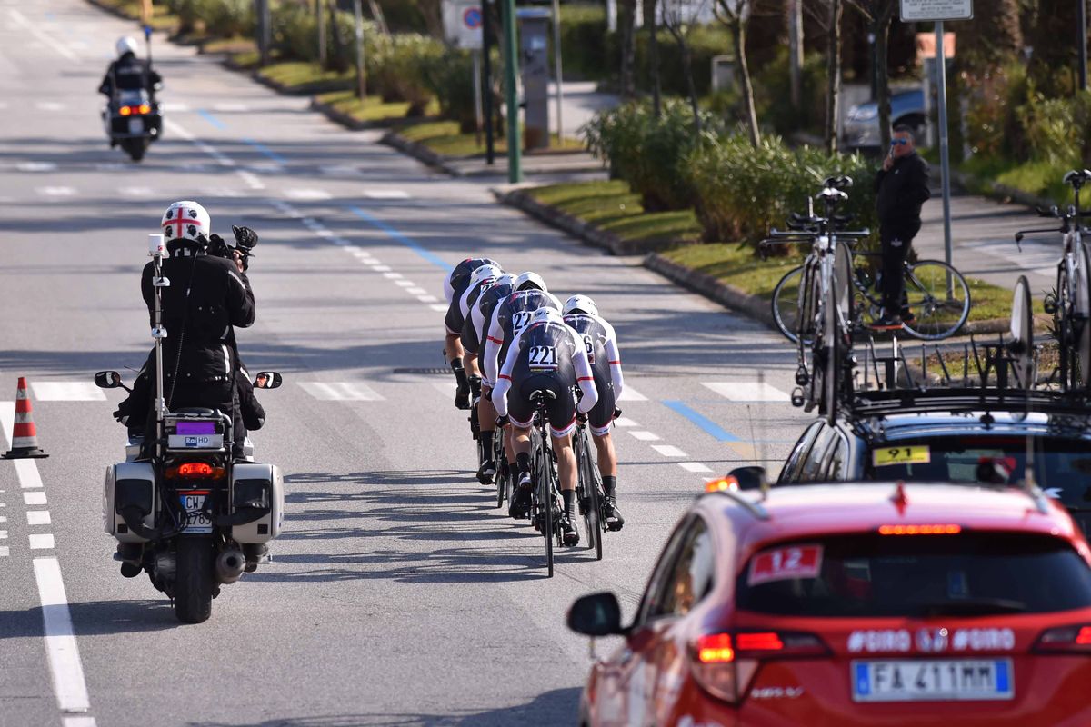 Trek-Segafredo in the team time trial in Tirreno-Adriatico