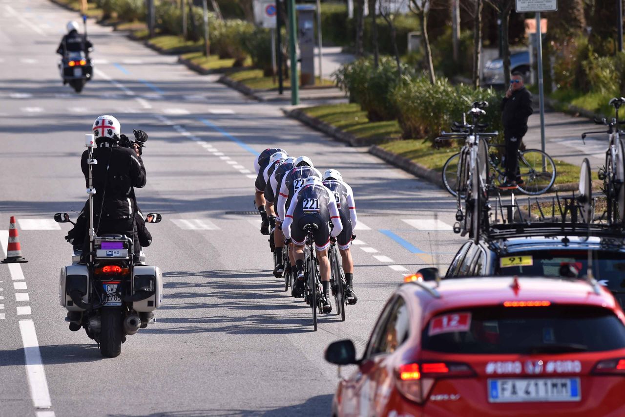 Trek-Segafredo in the team time trial in Tirreno-Adriatico