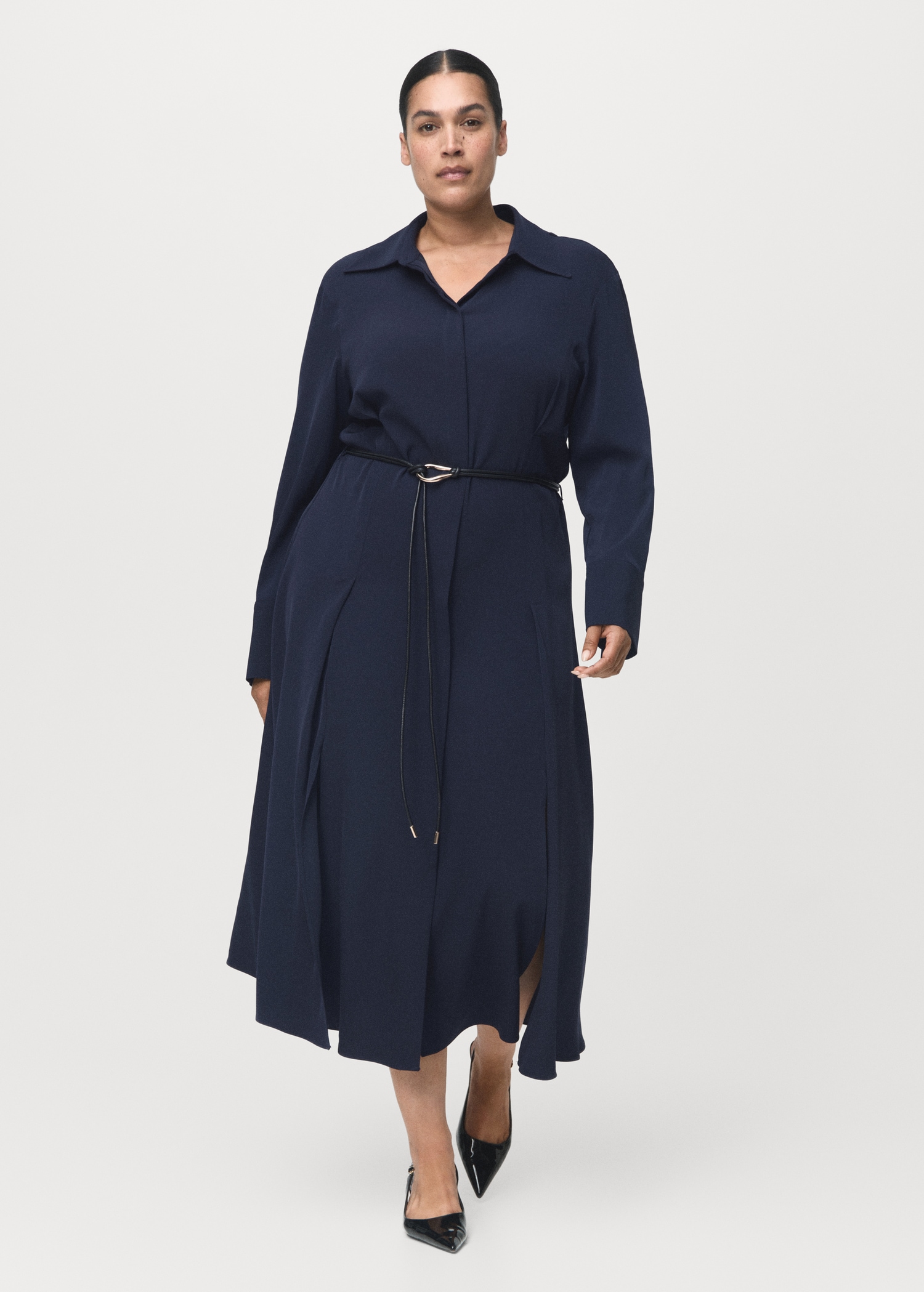 Belt Shirt Dress - Women | Mango United Kingdom