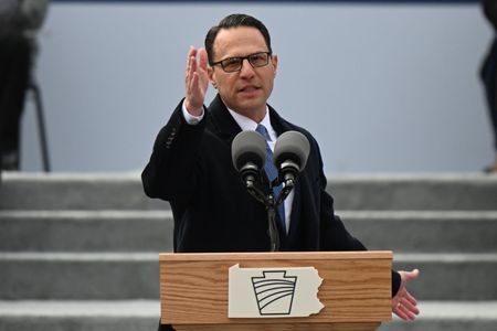 Josh Shapiro speaks at his swearing in as Governor of Pennsylvania