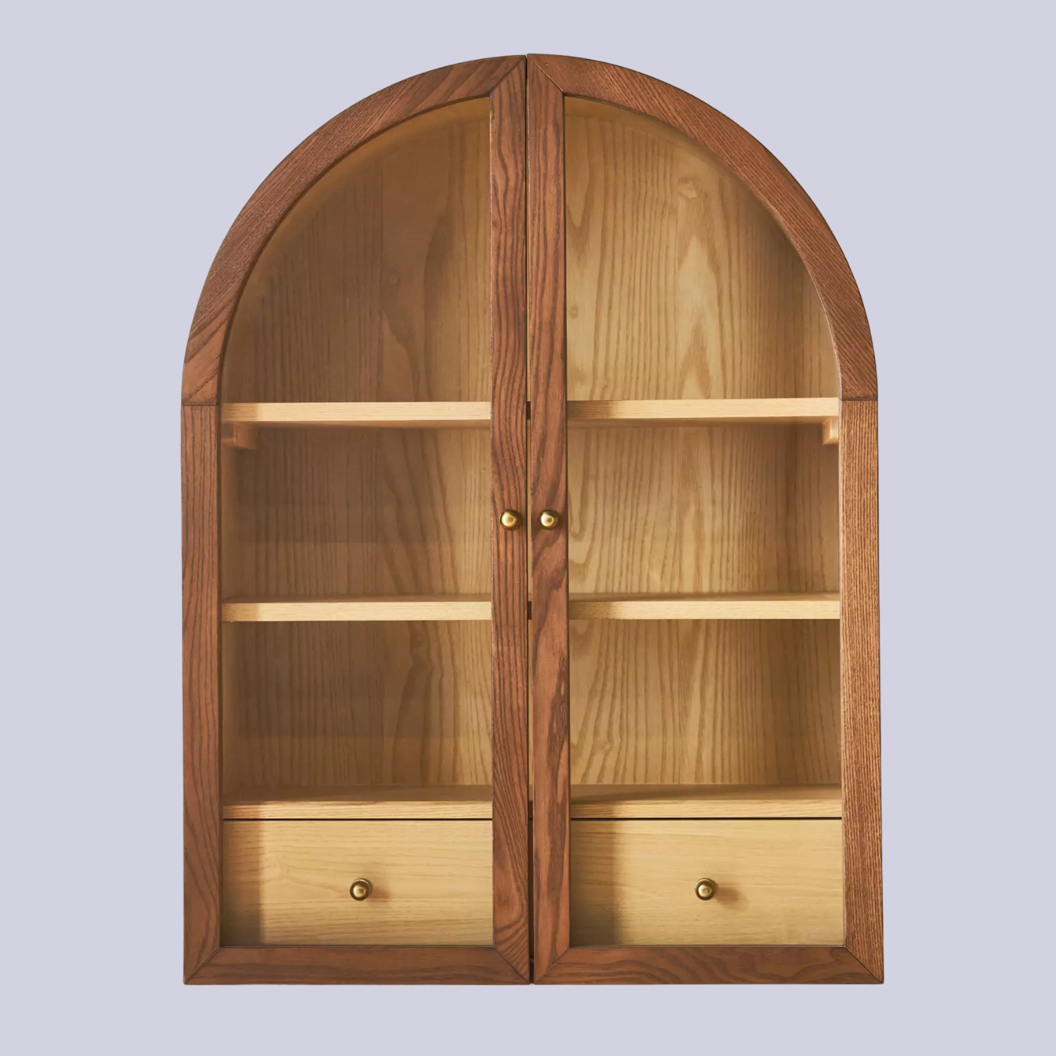 A wood cabinet