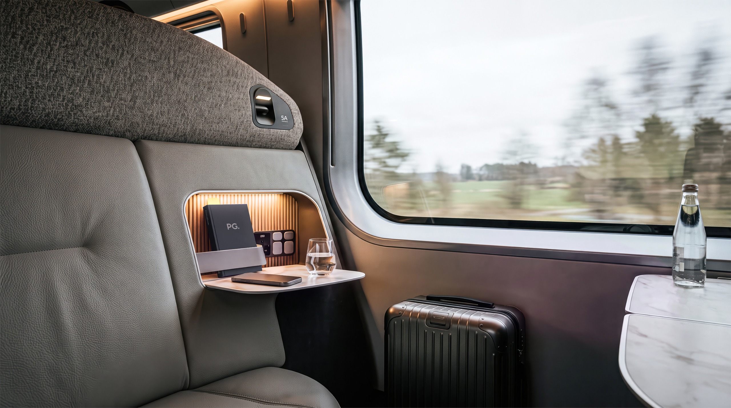Business Class seating during the day
