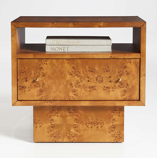 burl wood nightstand