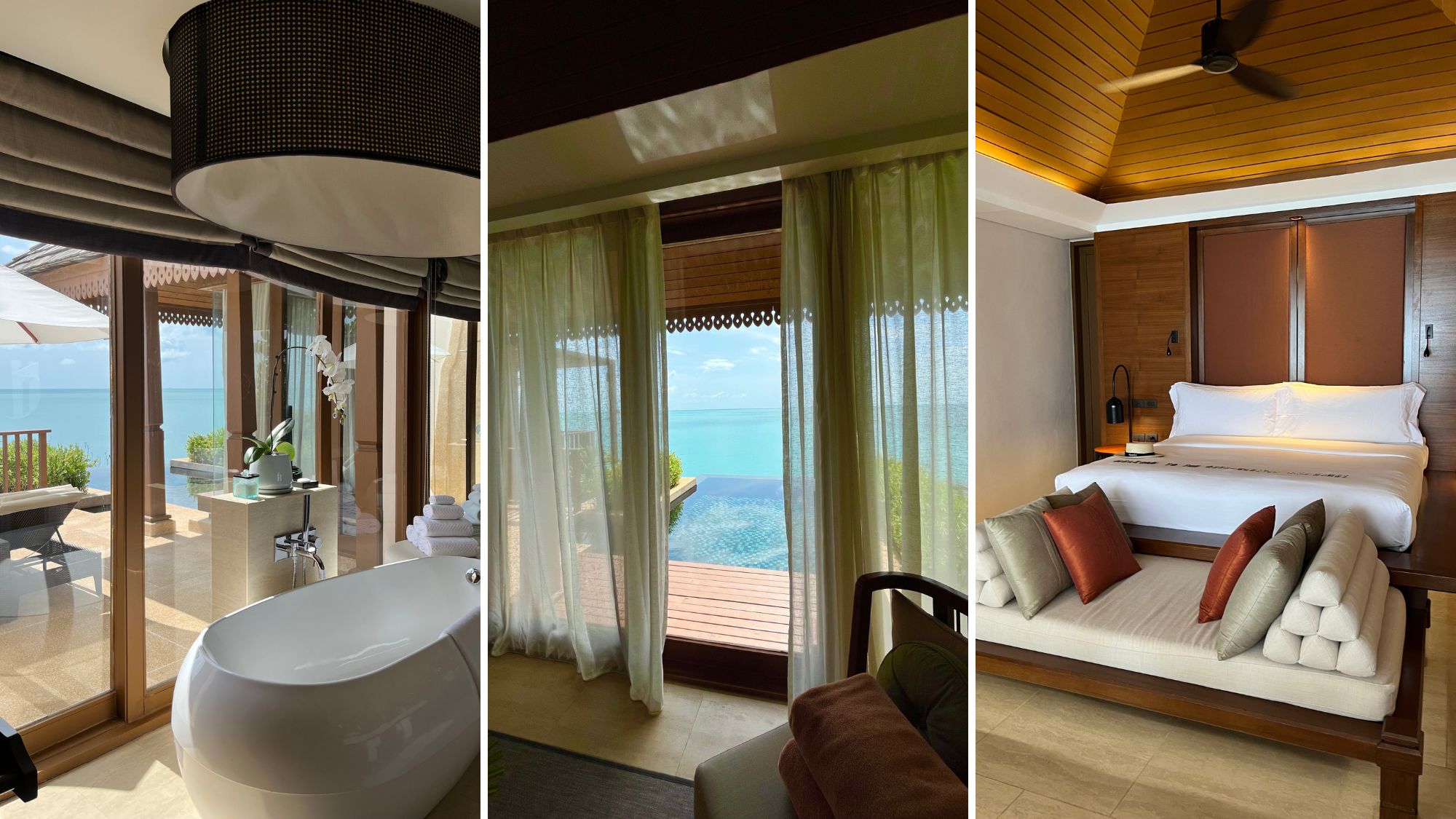 composite of photos of the pool villa in the ritz-carlton, koh samui