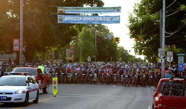 Racers lined up for an early morning start at the Mohican 100 round of the NUE Series