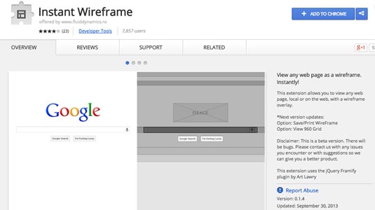 Instant Wireframe gives you an X-ray view of a site