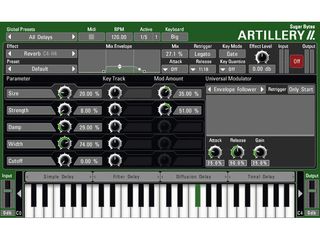 The effects can be assigned to zones on your MIDI keyboard.