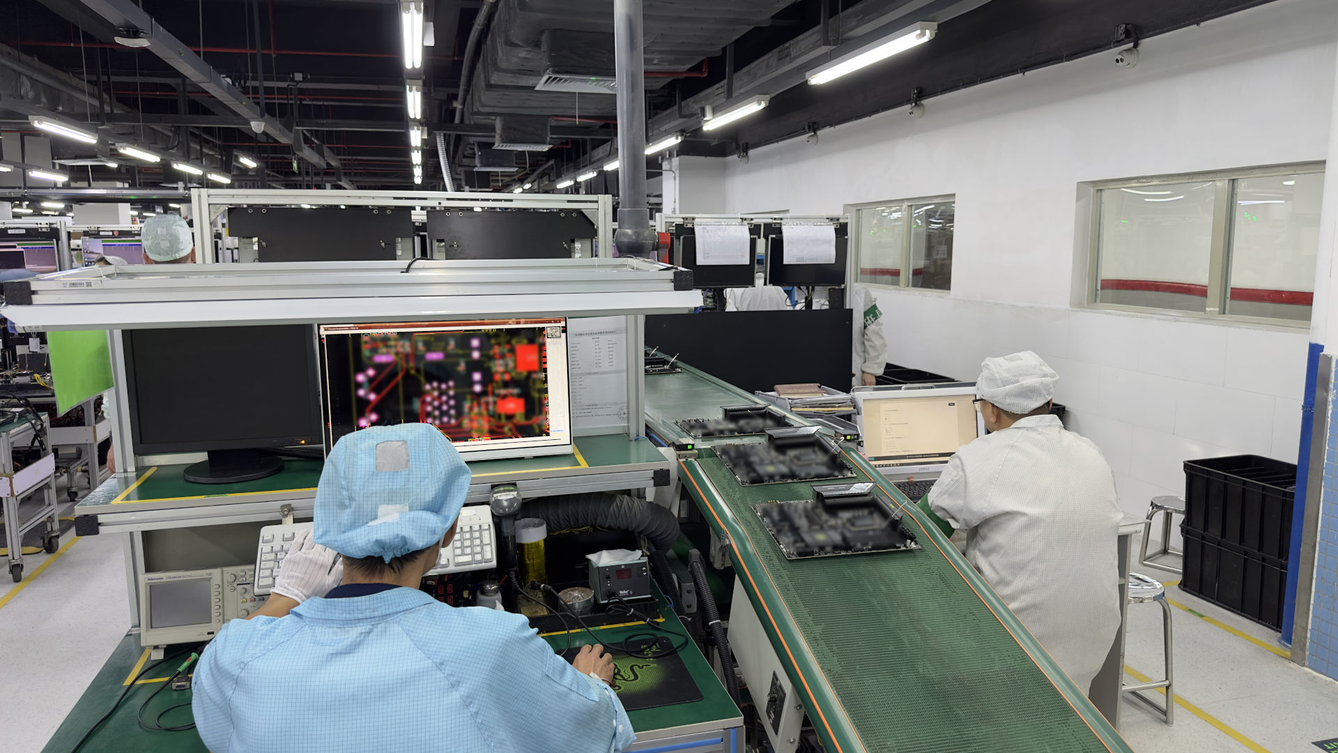 A photo of MSI Shenzhen motherboard production facility