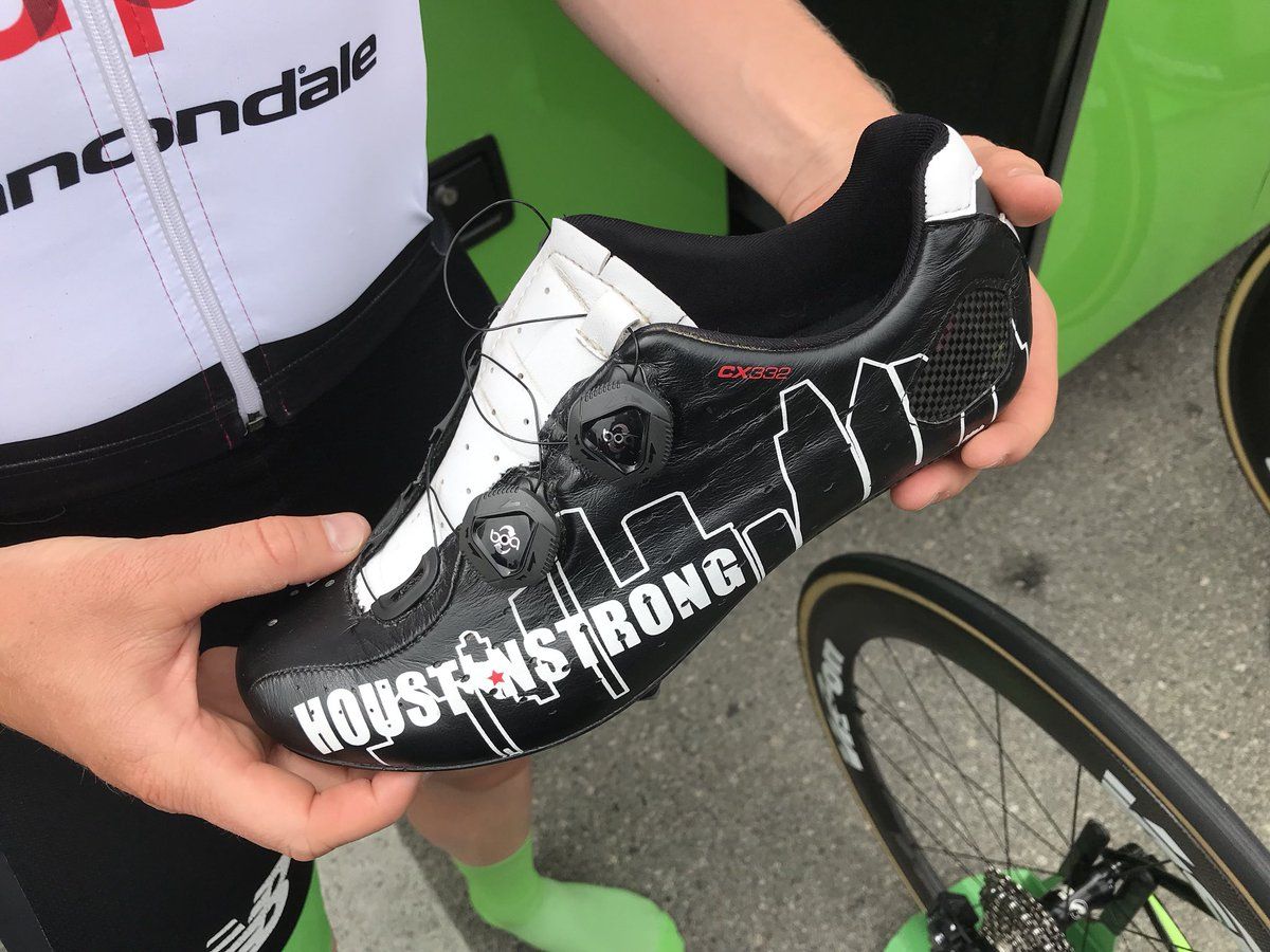 Lawson Craddock is auctioning these custom Lake shoes to benefit Houston cycling