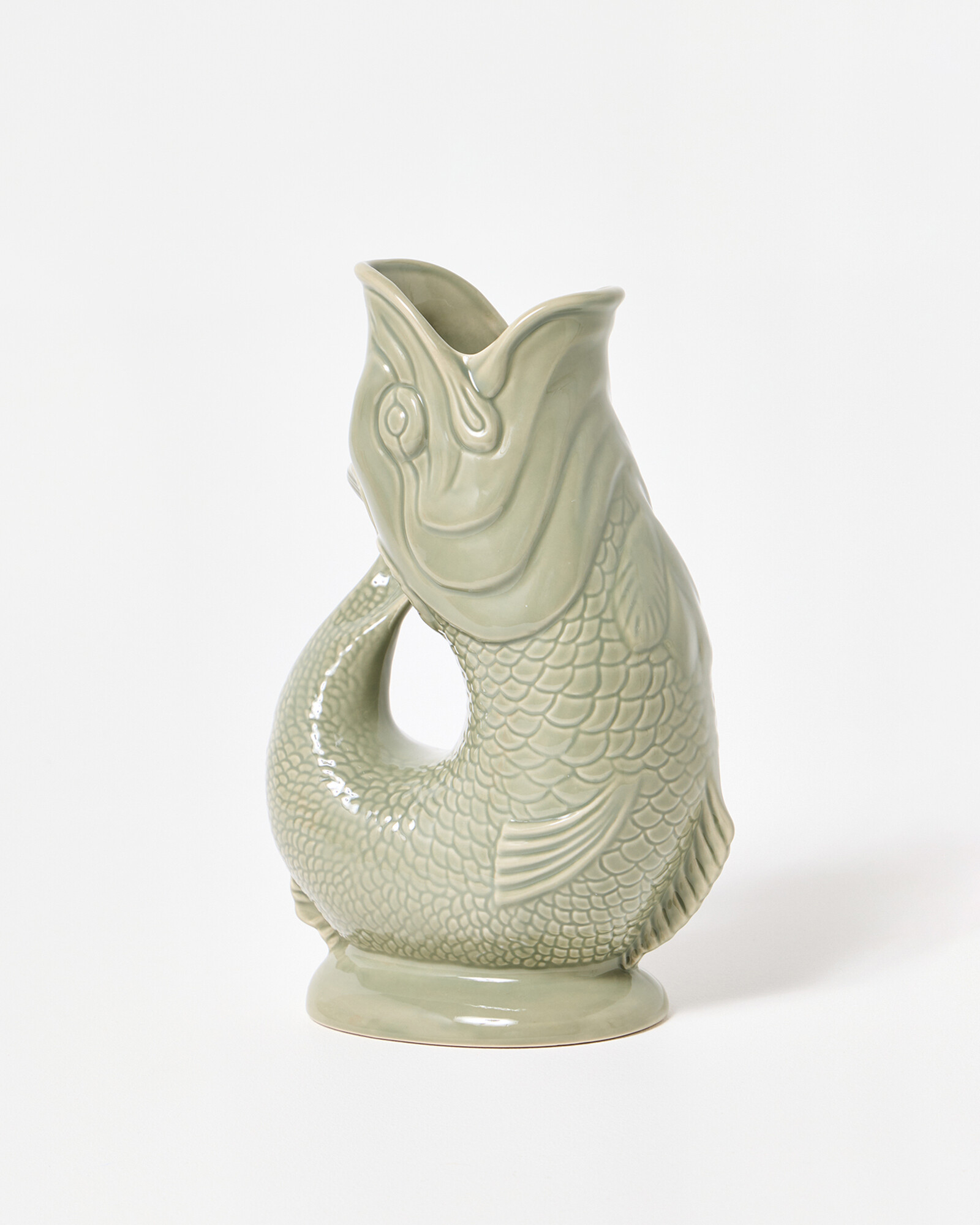 Green Ceramic Gluggle Jug Extra Large | Oliver Bonas