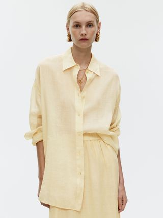 Sheer Ramie Shirt - Pale Yellow - Arket Gb