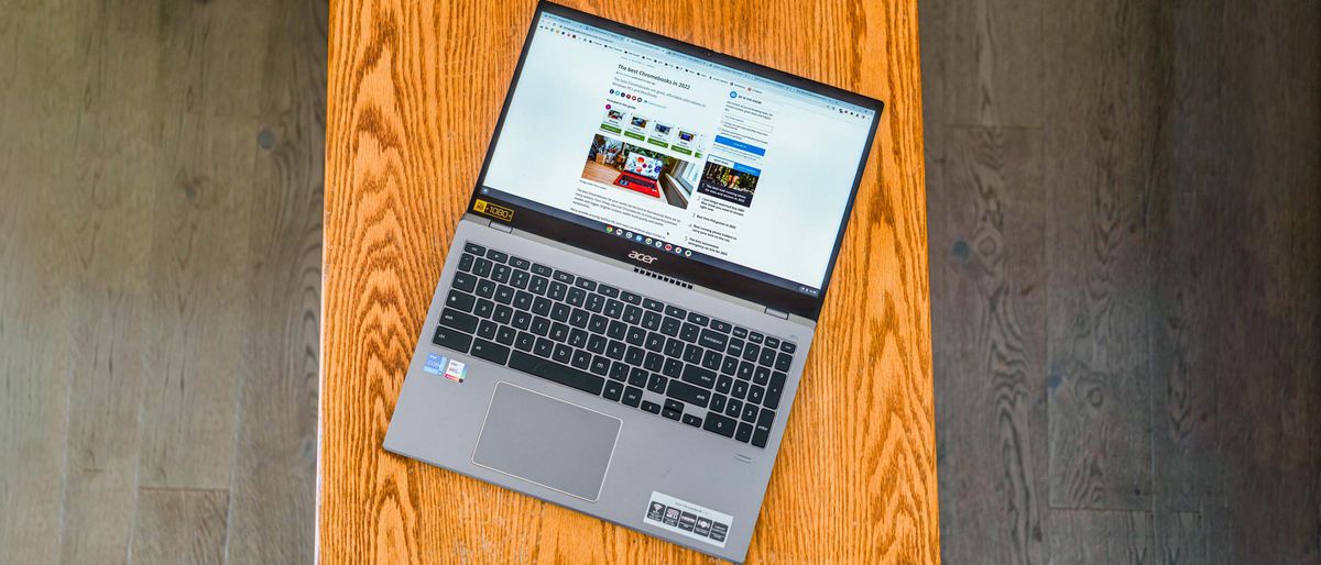 Acer Chromebook 515 laying flat on a table 