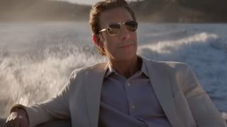 Sacha Baron Cohen on a boat in Ladies First