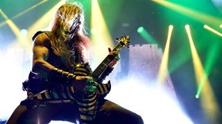 Zakk Wylde guitarist of US heavy metal band Pantera performs on stage during the 'Knotfest Colombia 2022' at Complejo El Campin on December 09, 2022 in Bogota, Colombia.