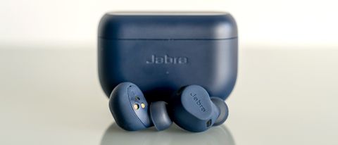 Jabra Elite 8 Active earbuds with case hero image.