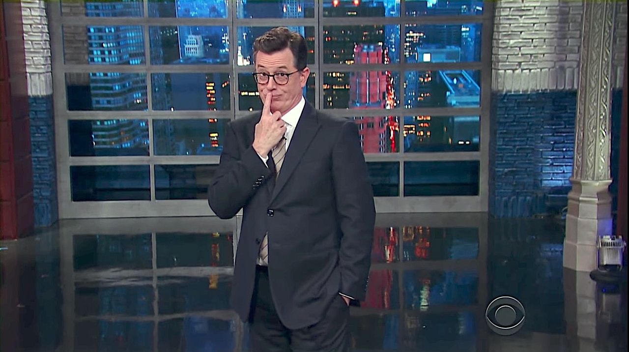 Stephen Colbert takes a bow for the changed Fox News slogan