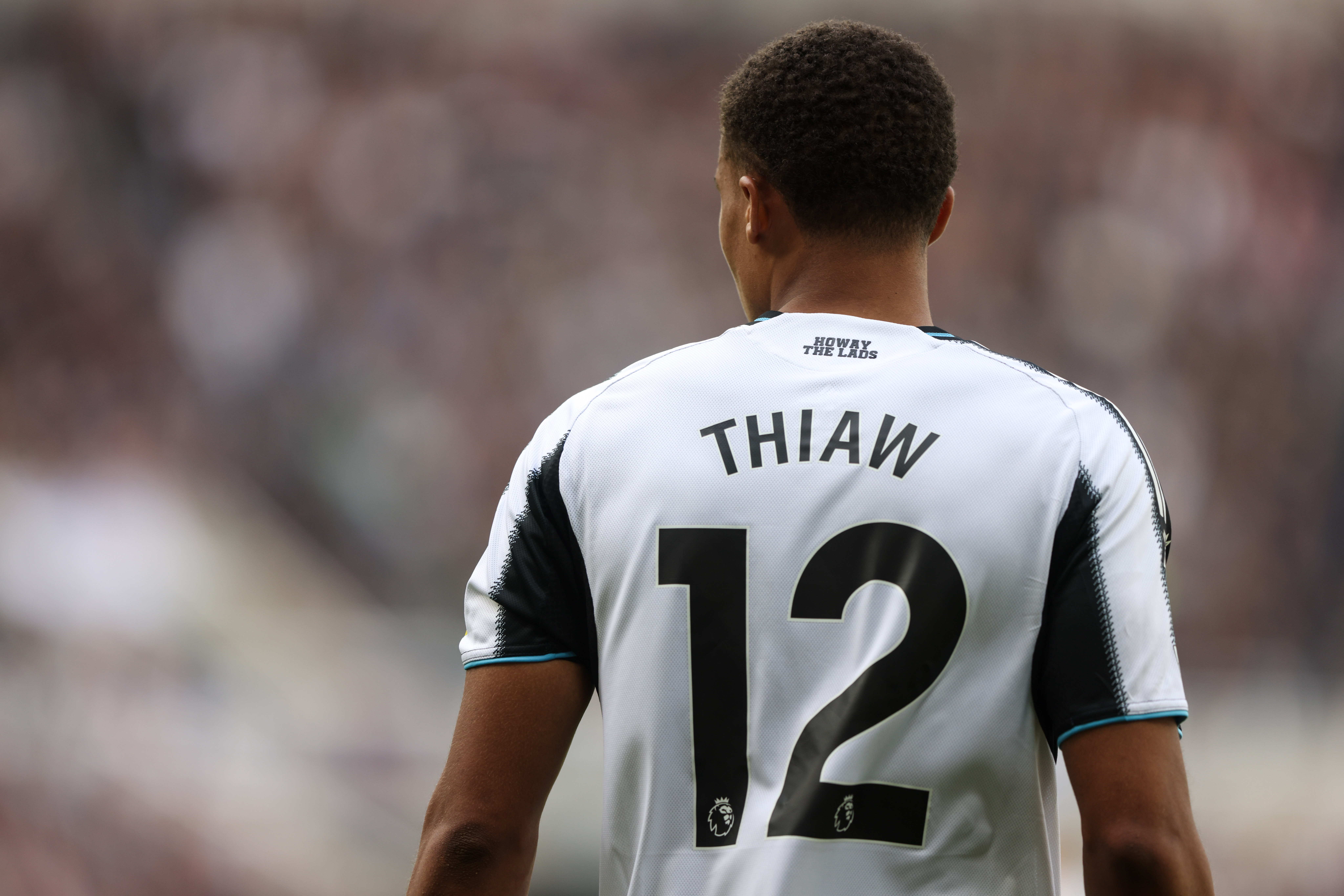 NEWCASTLE UPON TYNE, ENGLAND - OCTOBER 5: Newcastle United&#039;s Malick Thiaw in action during the Premier League match between Newcastle United and Nottingham Forest at St James&#039; Park on October 5, 2025 in Newcastle upon Tyne, England. (Photo by Alex Dodd - CameraSport via Getty Images)