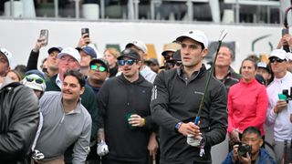 Will Ahmed looks at his shot in the 2024 WM Phoenix Open pro-am