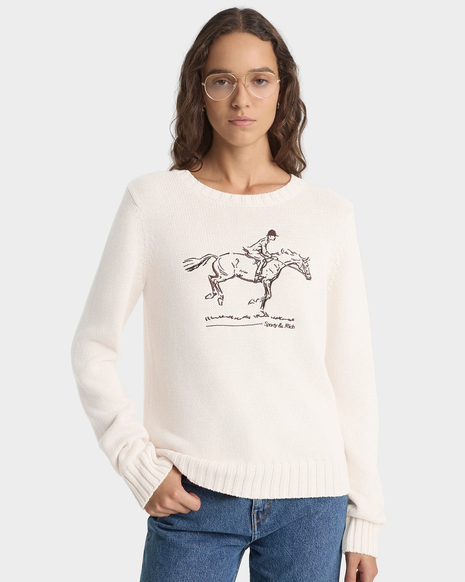 Sporty &amp;amp; Rich, Horse Knitted Sweater