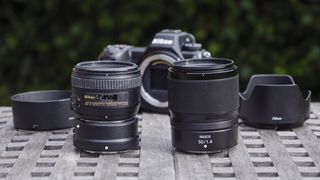 Nikon Z 50mm F1.4 alongside Nikon's F-mount 50mm f/1.4G lens