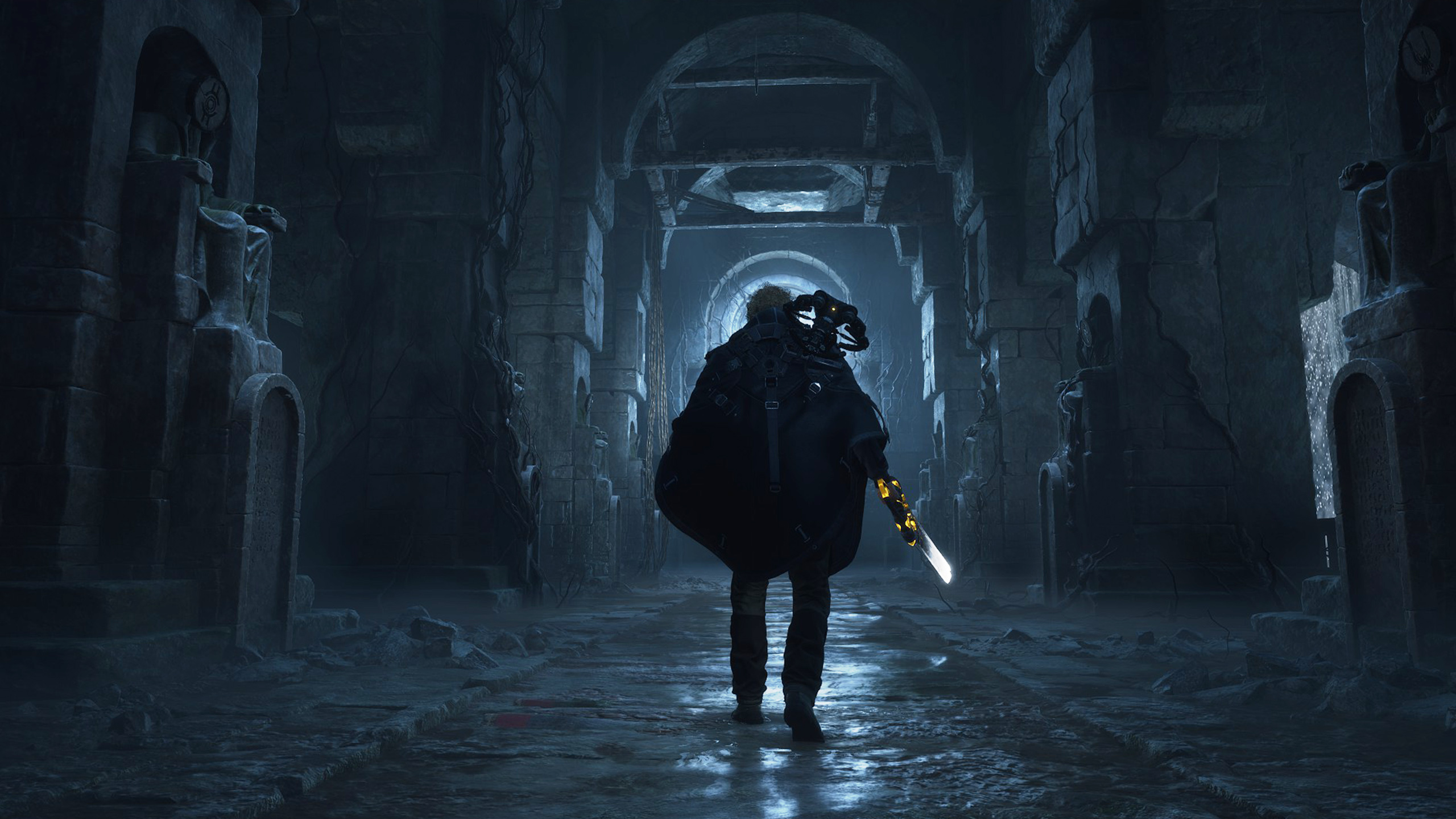 The player explores an underground area in Hell is Us.
