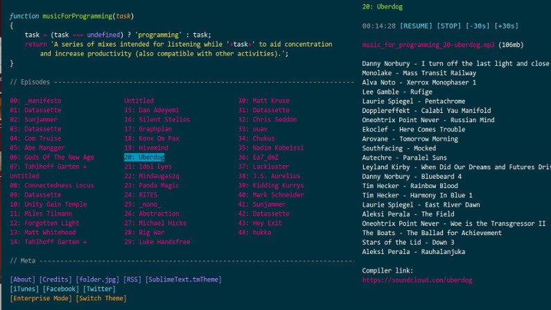 Stream music via this text interface