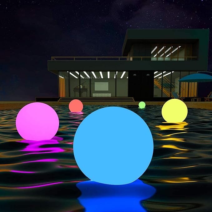 Colorful Loftek LED floating pool lights