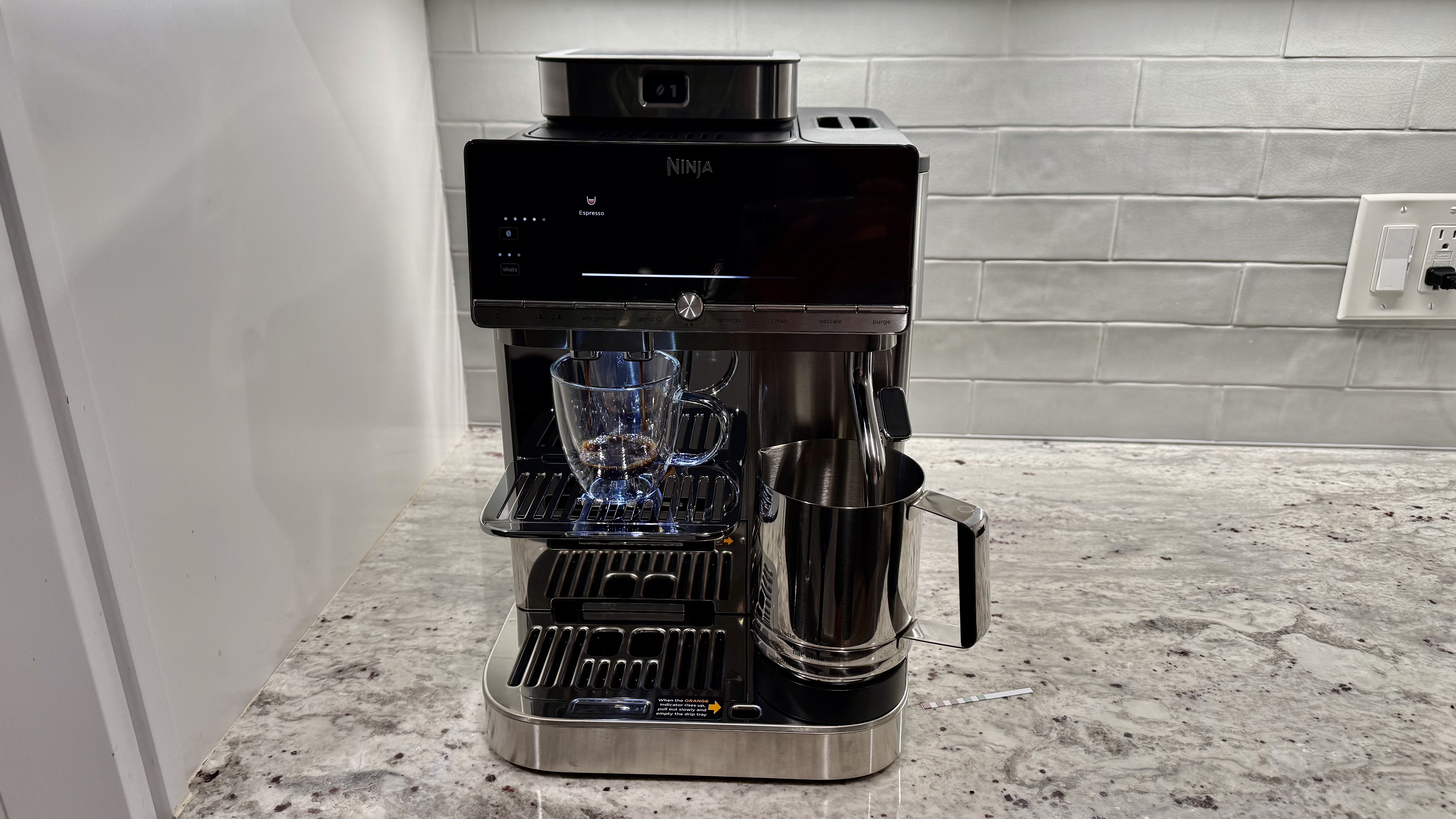 Ninja AutoBarista Pro brewing espresso