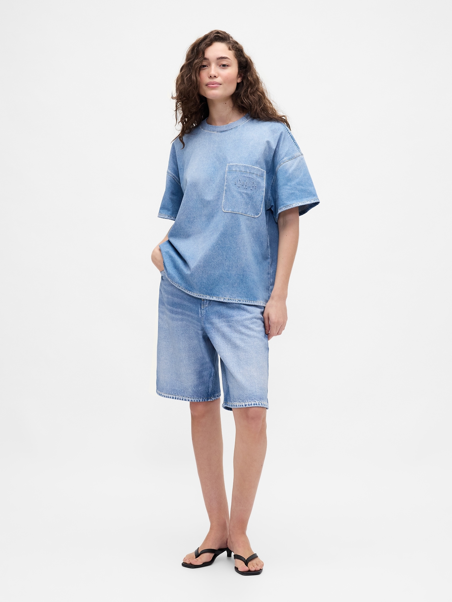 Gap × BÉis Knit Denim Baggy Shorts