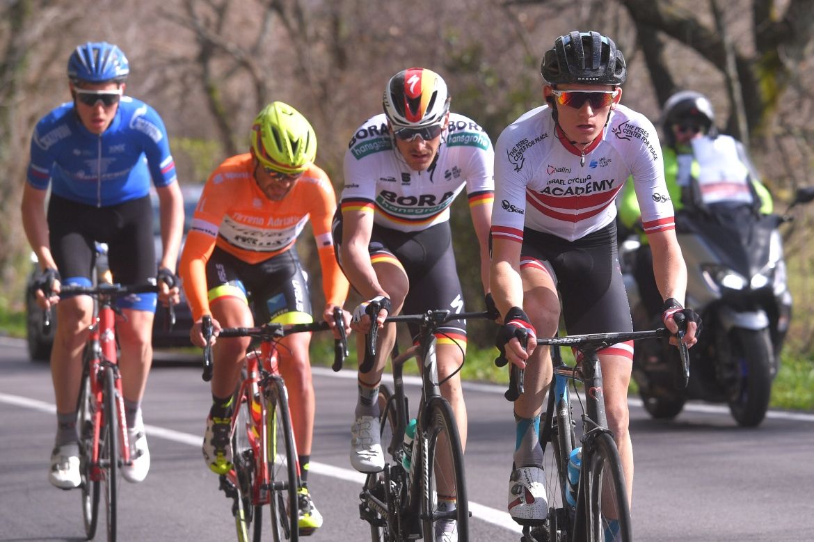 Krists Neilands (Israel Cycling Academy) leads the breakaway