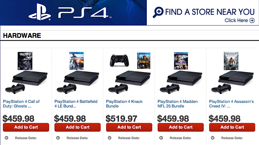 GameStop PS4 preorders