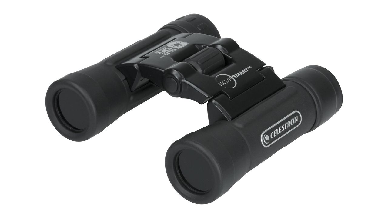 Celestron EclipSmart 10x25 Solar Binoculars on a white background