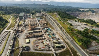 An aerial view of the Cobre Panama copper mine in Donoso, Panama.