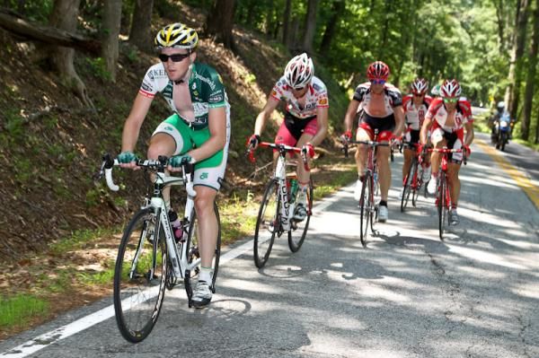 Jesse Anthony (Kelly Benefit Strategies-OptumHealth) leads the break up Paris Mountain.