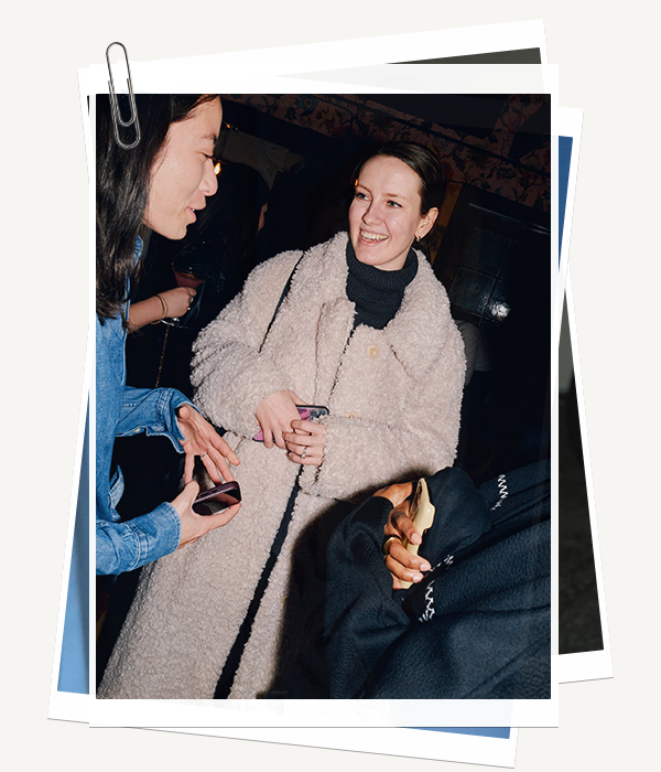 Halie LeSavage wearing rich-girl coat