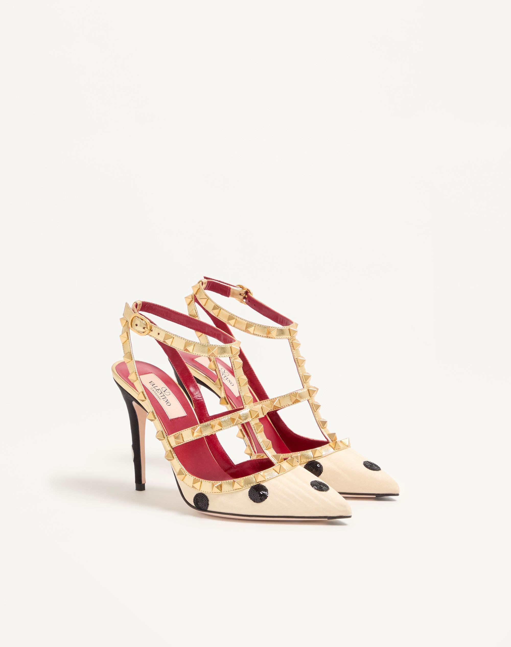 Valentino Rockstud Pumps With Plus de Pois Embroidery
